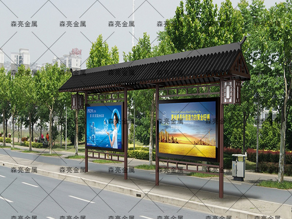 候车亭的中国风交互式功能表示在哪些方面?